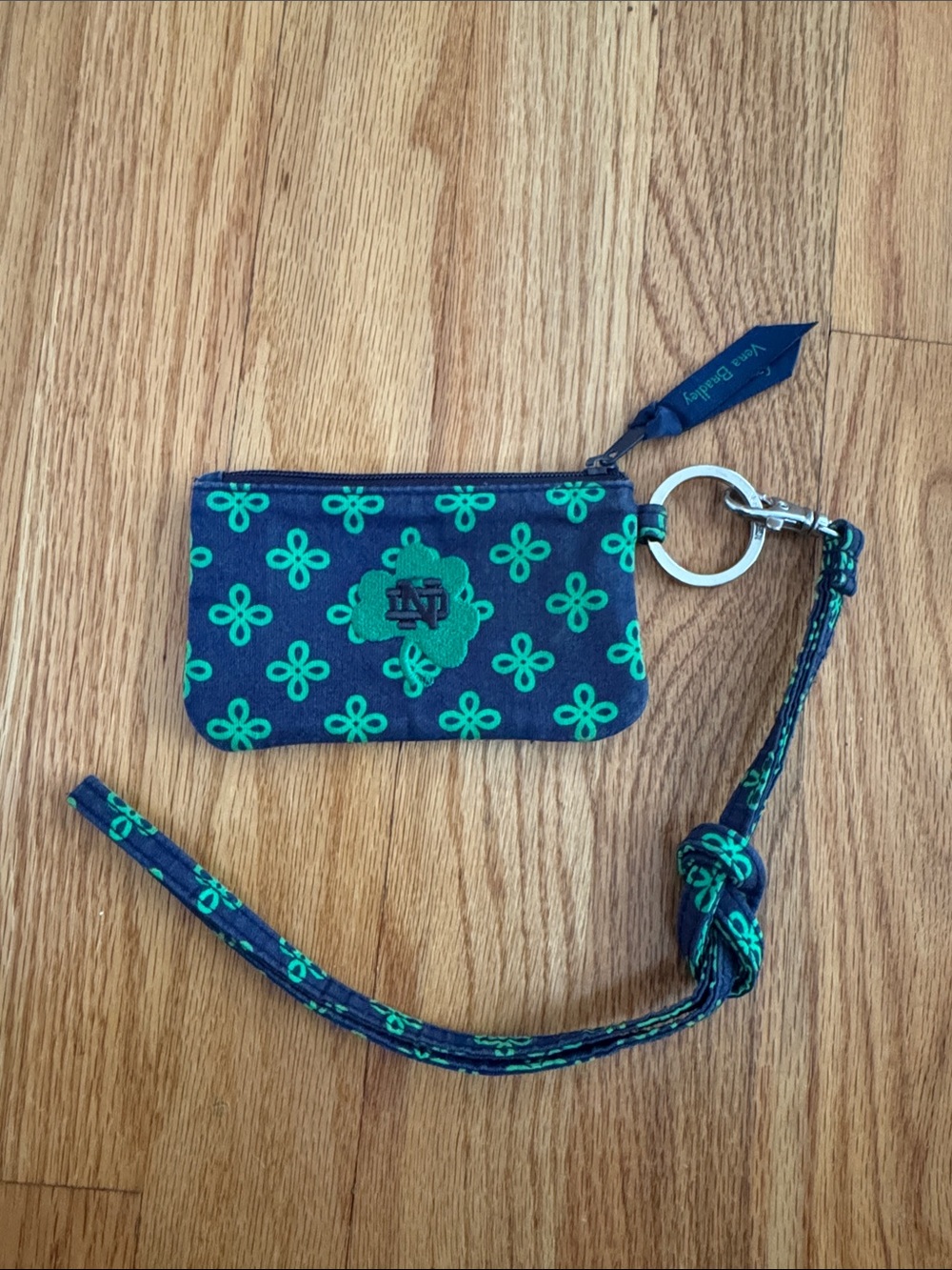 Vera Bradley Notre Dame ID Card Holder with Lanyard & Keyring